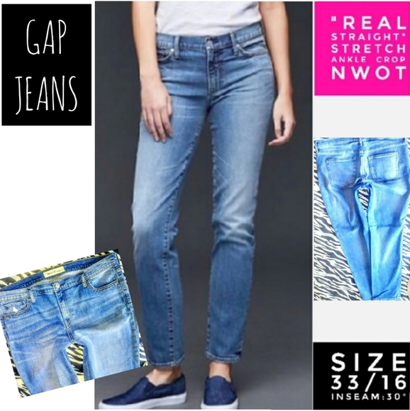 GAP Denim - GAP Jeans Size 33 Real Straight Ankle NWOT
